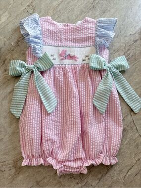 Cecil & Lou Smocked Bunny Bubble 🐰🎀
